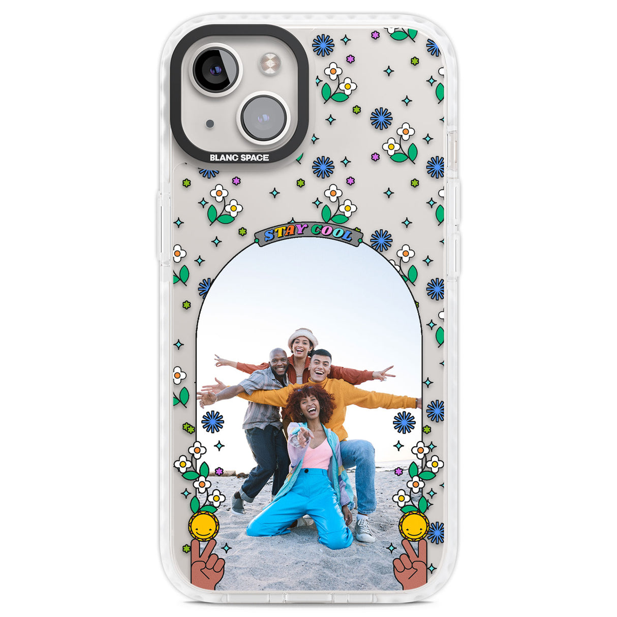 Personalised Summer Photo Frame Clear Impact Phone Case for iPhone 13, iPhone 14, iPhone 15
