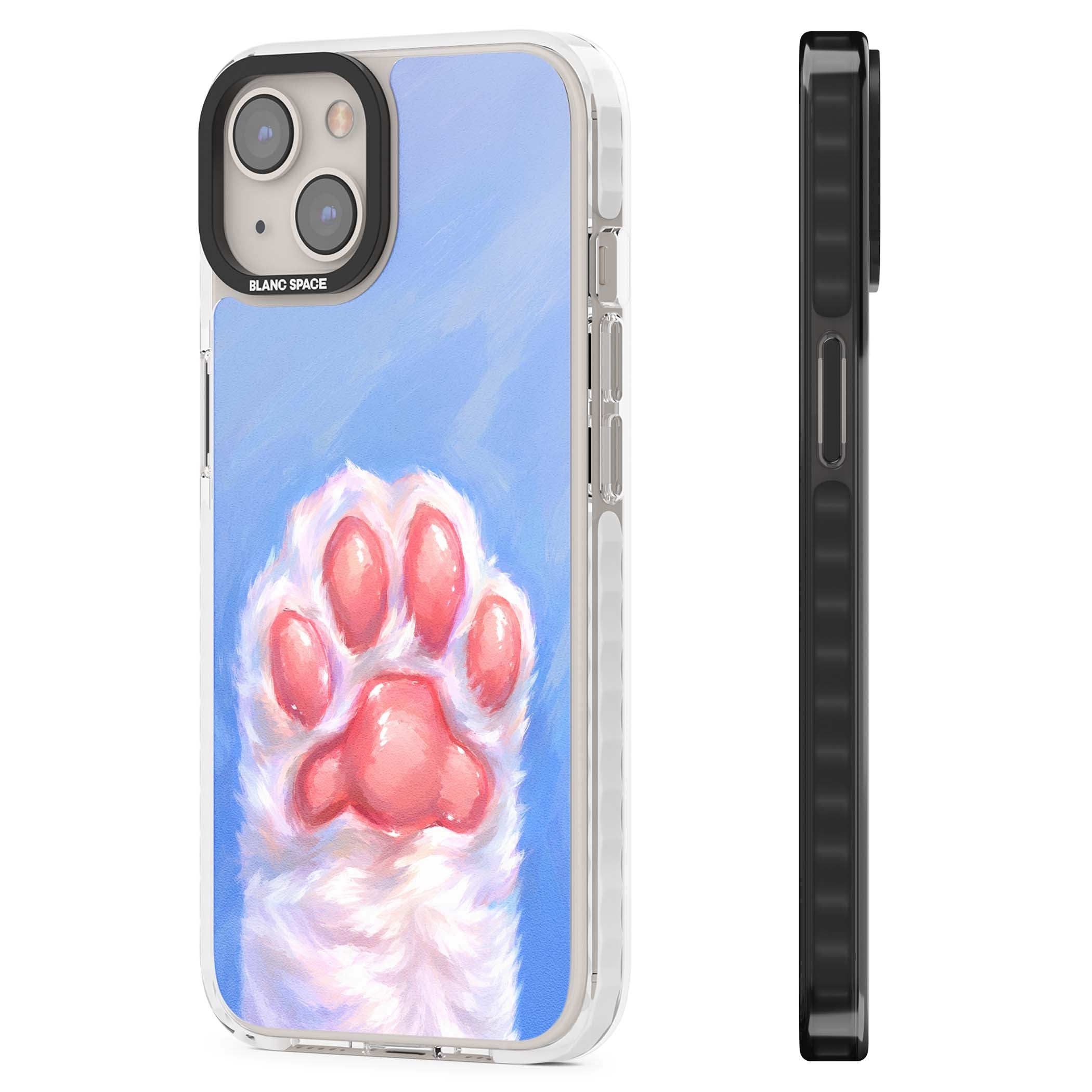 Soft White Paw cute iPhone case | Clear Impact case for iPhone 13, iPhone 14, iPhone 15