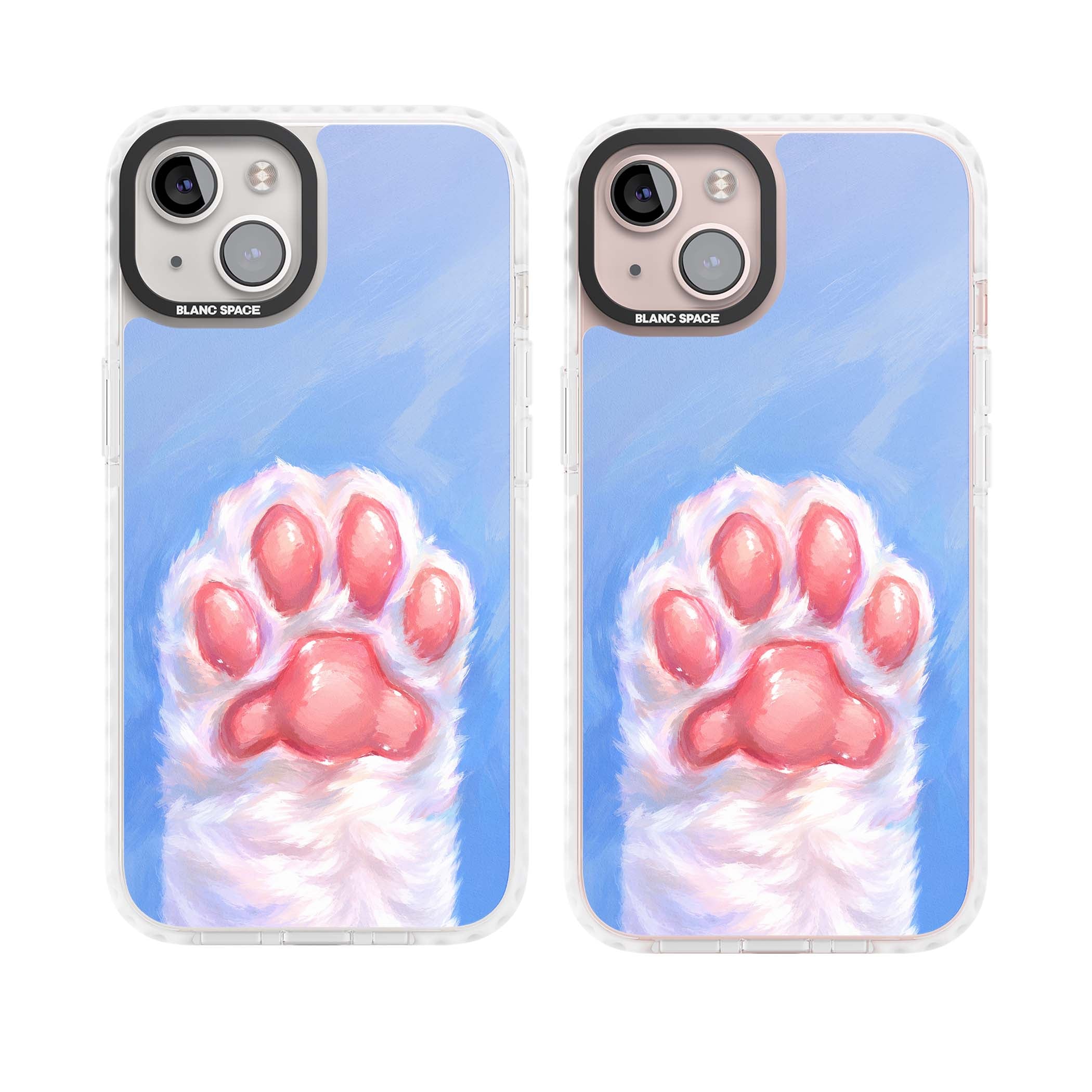 Soft White Paw cute iPhone case | Clear Impact case for iPhone 13, iPhone 14, iPhone 15