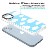 Blue Sky & Clouds Pattern Clear Impact Phone Case for iPhone 13, iPhone 14, iPhone 15