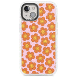 Floral Smiles Clear Impact Phone Case for iPhone 13, iPhone 14, iPhone 15