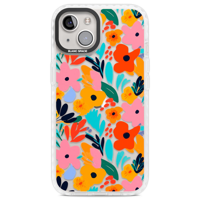 Floral Fiesta Clear Impact Phone Case for iPhone 13, iPhone 14, iPhone 15