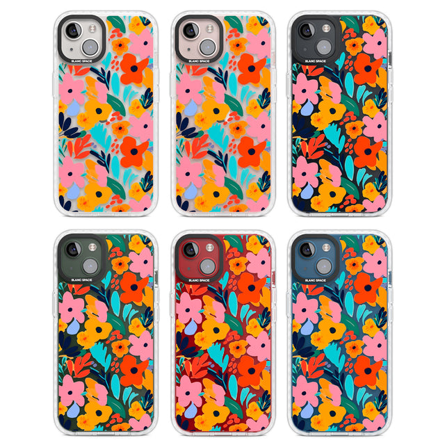 Floral Fiesta Clear Impact Phone Case for iPhone 13, iPhone 14, iPhone 15