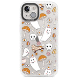 Cute Ghost and Skulls Pattern Clear Impact Phone Case for iPhone 13, iPhone 14, iPhone 15