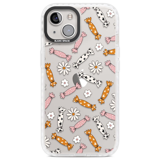 Floral Candy Clear Impact Phone Case for iPhone 13, iPhone 14, iPhone 15