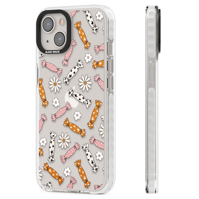 Floral Candy Clear Impact Phone Case for iPhone 13, iPhone 14, iPhone 15