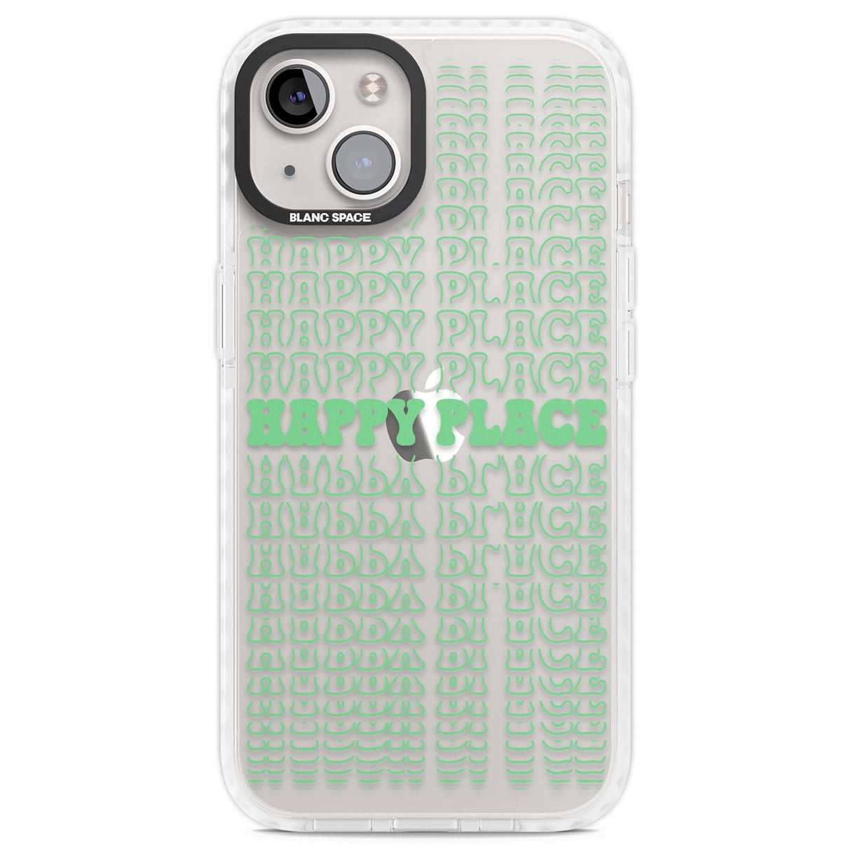 Happy Place (Green) Clear Impact Phone Case for iPhone 13, iPhone 14, iPhone 15