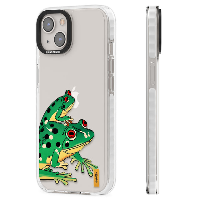 Matsumoto Hoji Frog Green Clear Impact Phone Case for iPhone 13, iPhone 14, iPhone 15