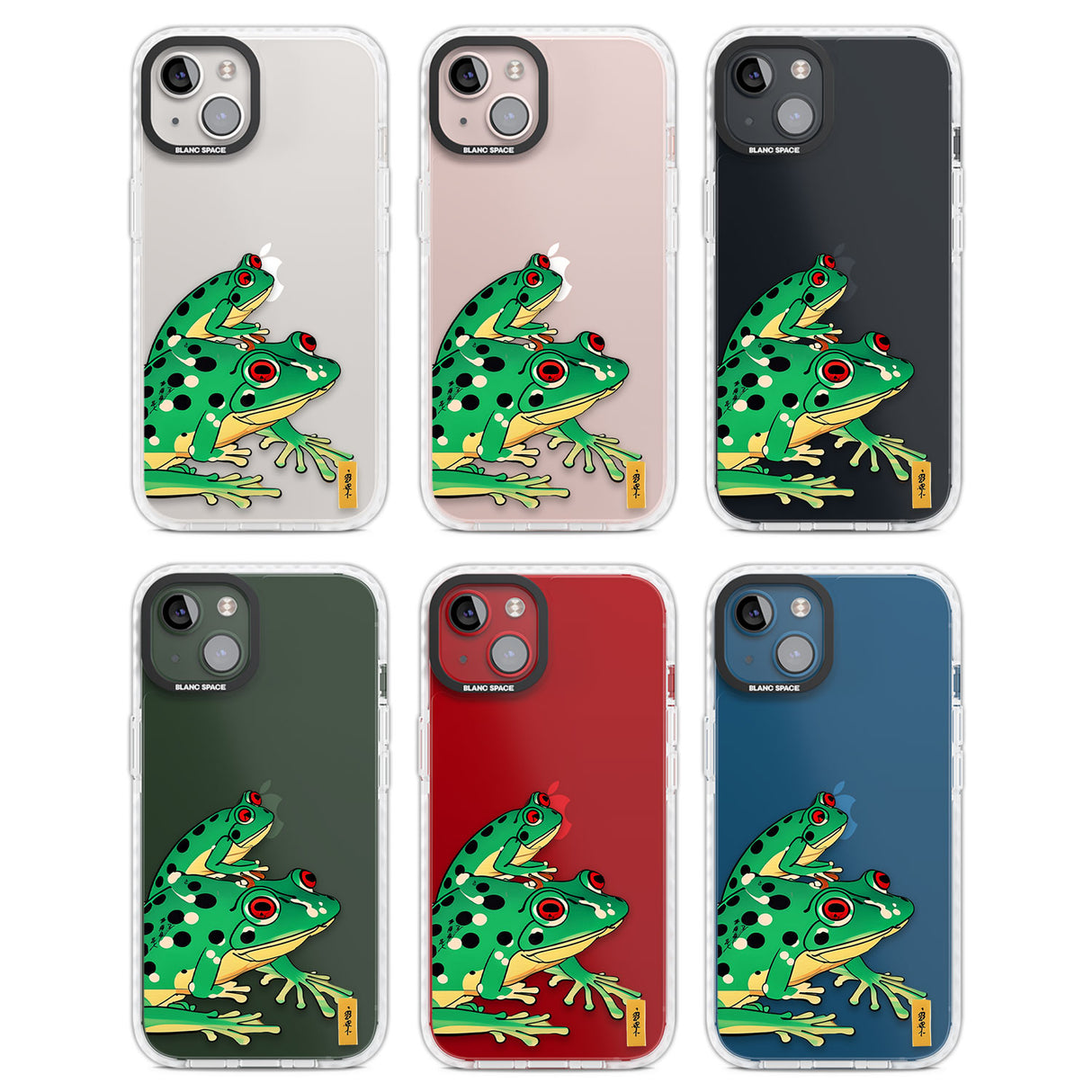 Matsumoto Hoji Frog Green Clear Impact Phone Case for iPhone 13, iPhone 14, iPhone 15