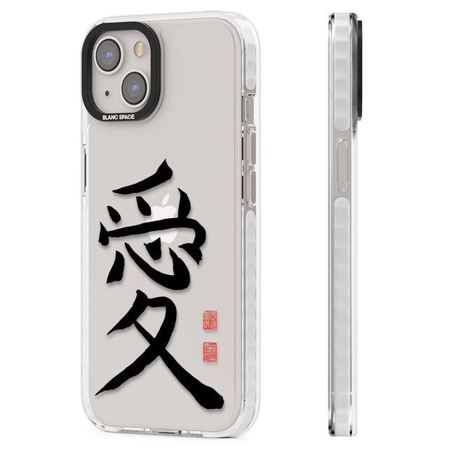 Japanese Kanji - Love Clear Impact Phone Case for iPhone 13, iPhone 14, iPhone 15