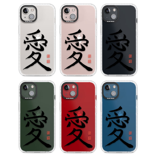 Japanese Kanji - Love Clear Impact Phone Case for iPhone 13, iPhone 14, iPhone 15