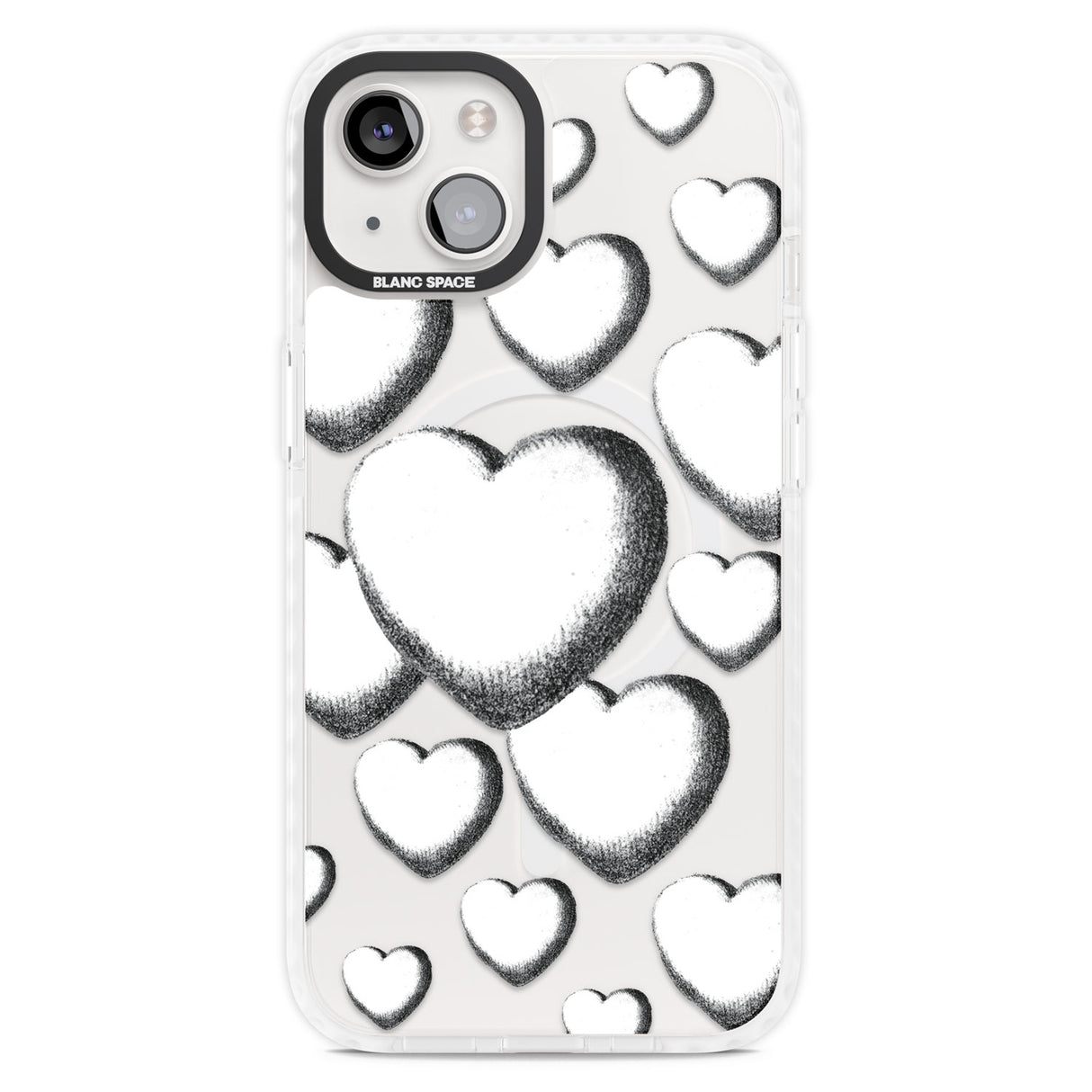 Hand-Drawn Hearts Magsafe Impact Phone Case for iPhone 13, iPhone 14, iPhone 15