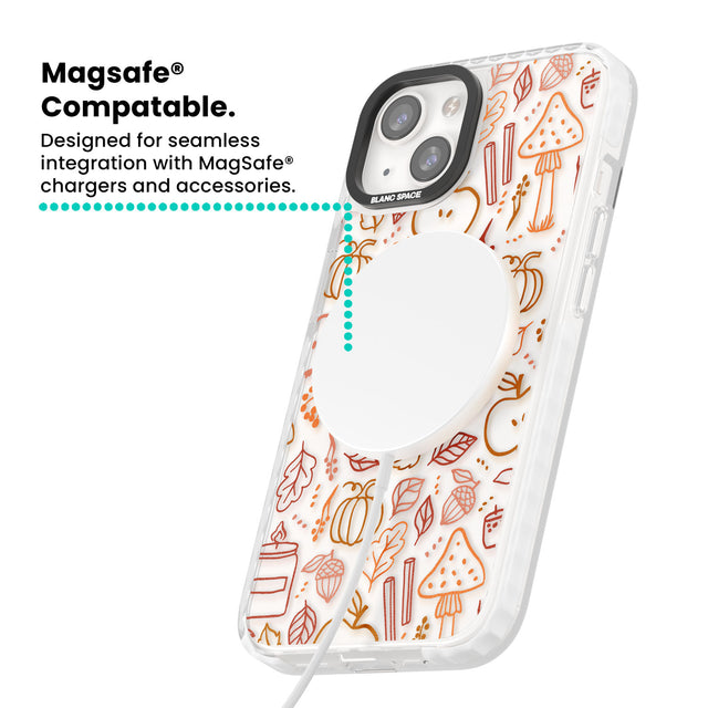 Autumn Line Pattern Magsafe Impact Phone Case for iPhone 13, iPhone 14, iPhone 15