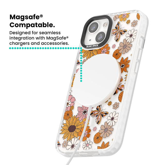 Butterfly & Bloom Autumn Floral Magsafe Impact Phone Case for iPhone 13, iPhone 14, iPhone 15