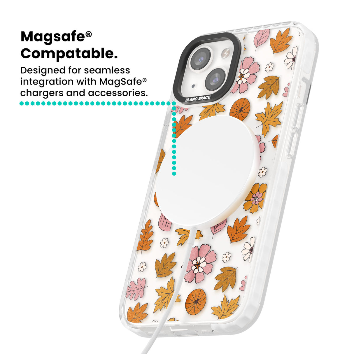 Autumn Leaves and Flowers Magsafe Impact Phone Case for iPhone 13, iPhone 14, iPhone 15