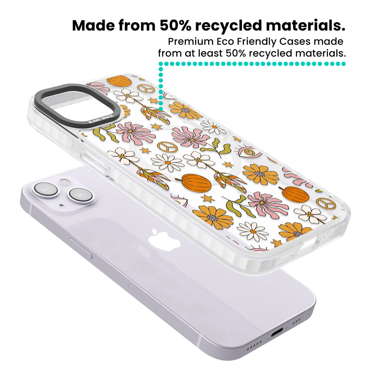 Retro Boho Fall Floral Magsafe Impact Phone Case for iPhone 13, iPhone 14, iPhone 15