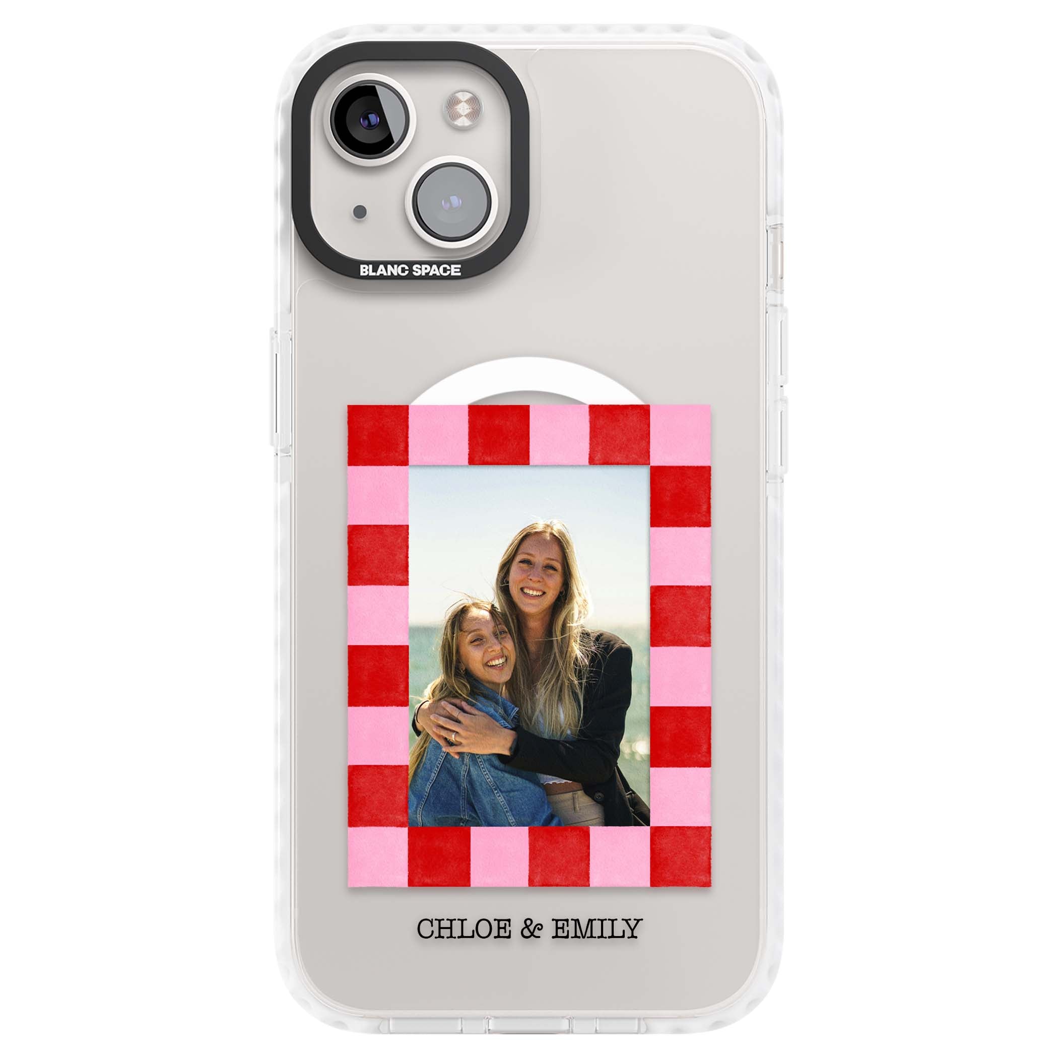 Bubblegum Check Photo for her iPhone case | Impact Magsafe case for iPhone 13, iPhone 14, iPhone 15