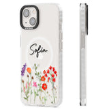 Personalised Spring Wildflowers Magsafe Impact Phone Case for iPhone 13, iPhone 14, iPhone 15