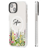 Personalised Garden Wildfowers Magsafe Impact Phone Case for iPhone 13, iPhone 14, iPhone 15