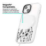 Personalised Black Wildflowers Magsafe Impact Phone Case for iPhone 13, iPhone 14, iPhone 15