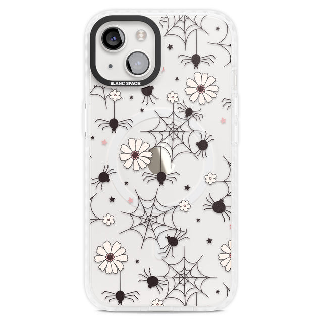 Spiders and Flowers Pattern Magsafe Impact Phone Case for iPhone 13, iPhone 14, iPhone 15