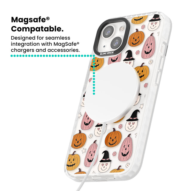 Witches and Pumpkins Pattern Magsafe Impact Phone Case for iPhone 13, iPhone 14, iPhone 15