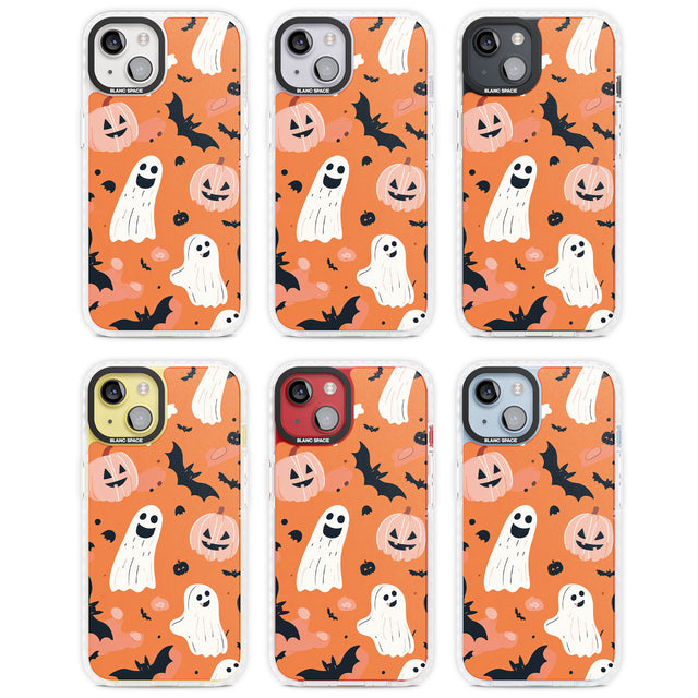 Orange Halloween Pattern Magsafe Impact Phone Case for iPhone 13, iPhone 14, iPhone 15