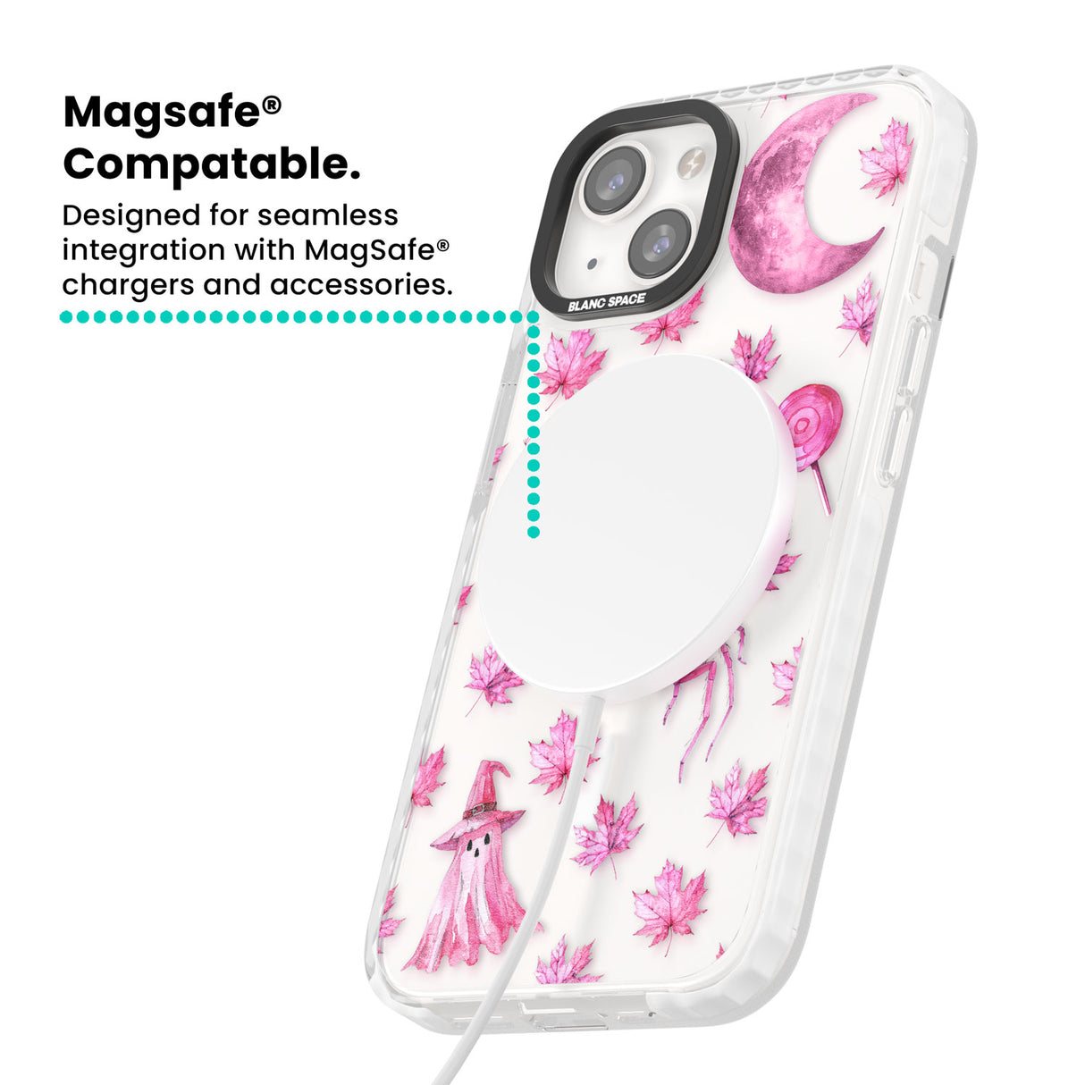 Pink Moon & Maple Magsafe Impact Phone Case for iPhone 13, iPhone 14, iPhone 15