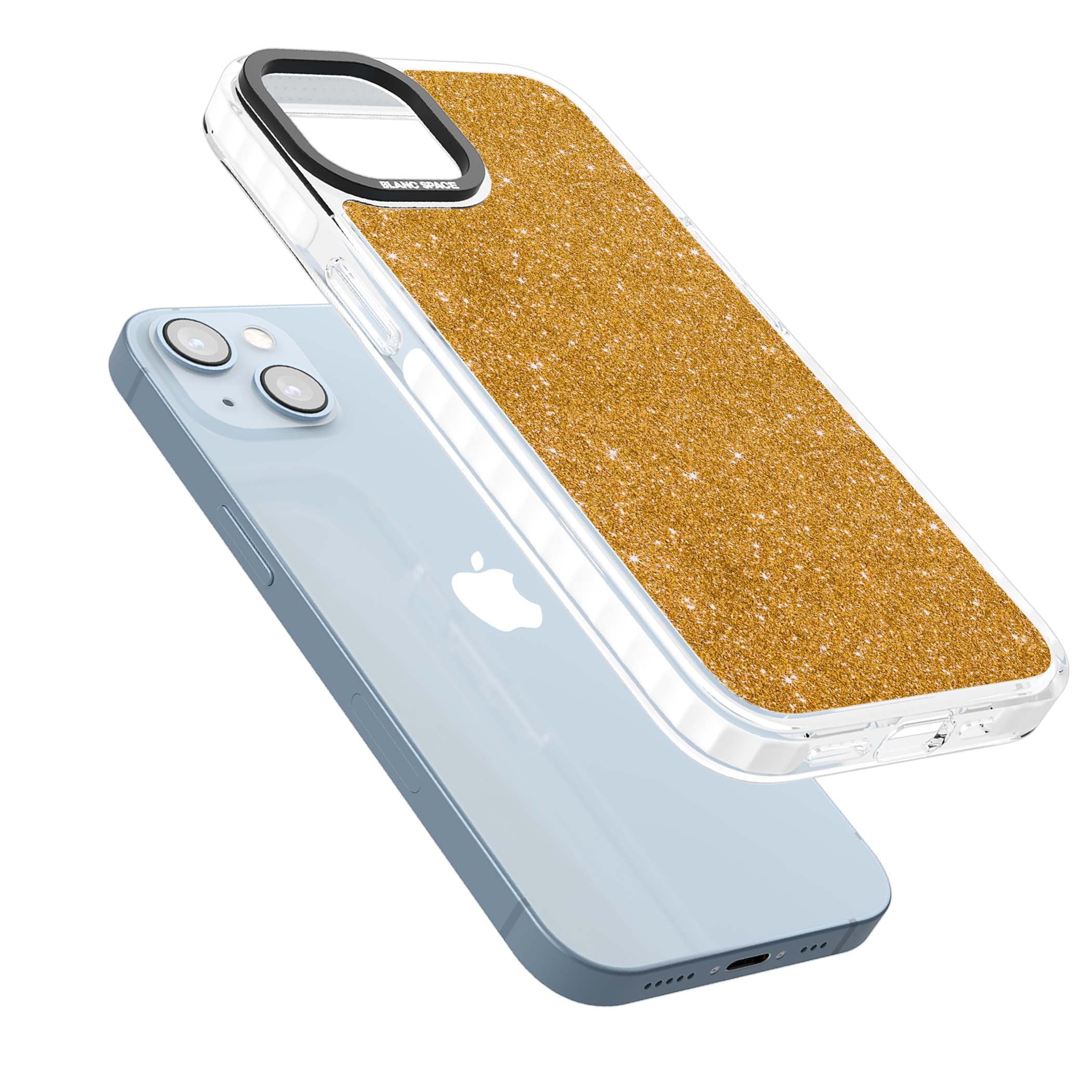 Gold Glitter gold glitter iPhone case featuring a shimmering sparkle wallpaper design in luxury gold | Impact Magsafe case for iPhone 13, iPhone 14, iPhone 15