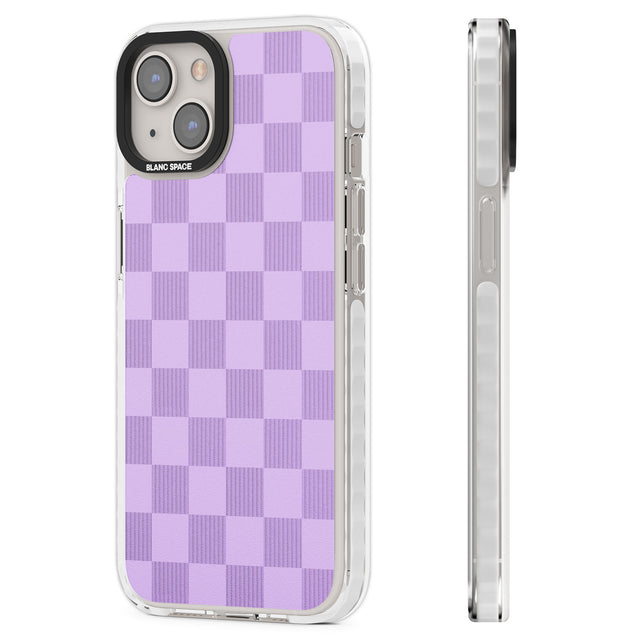 LILAC CHECKERED Clear Impact Phone Case for iPhone 13, iPhone 14, iPhone 15