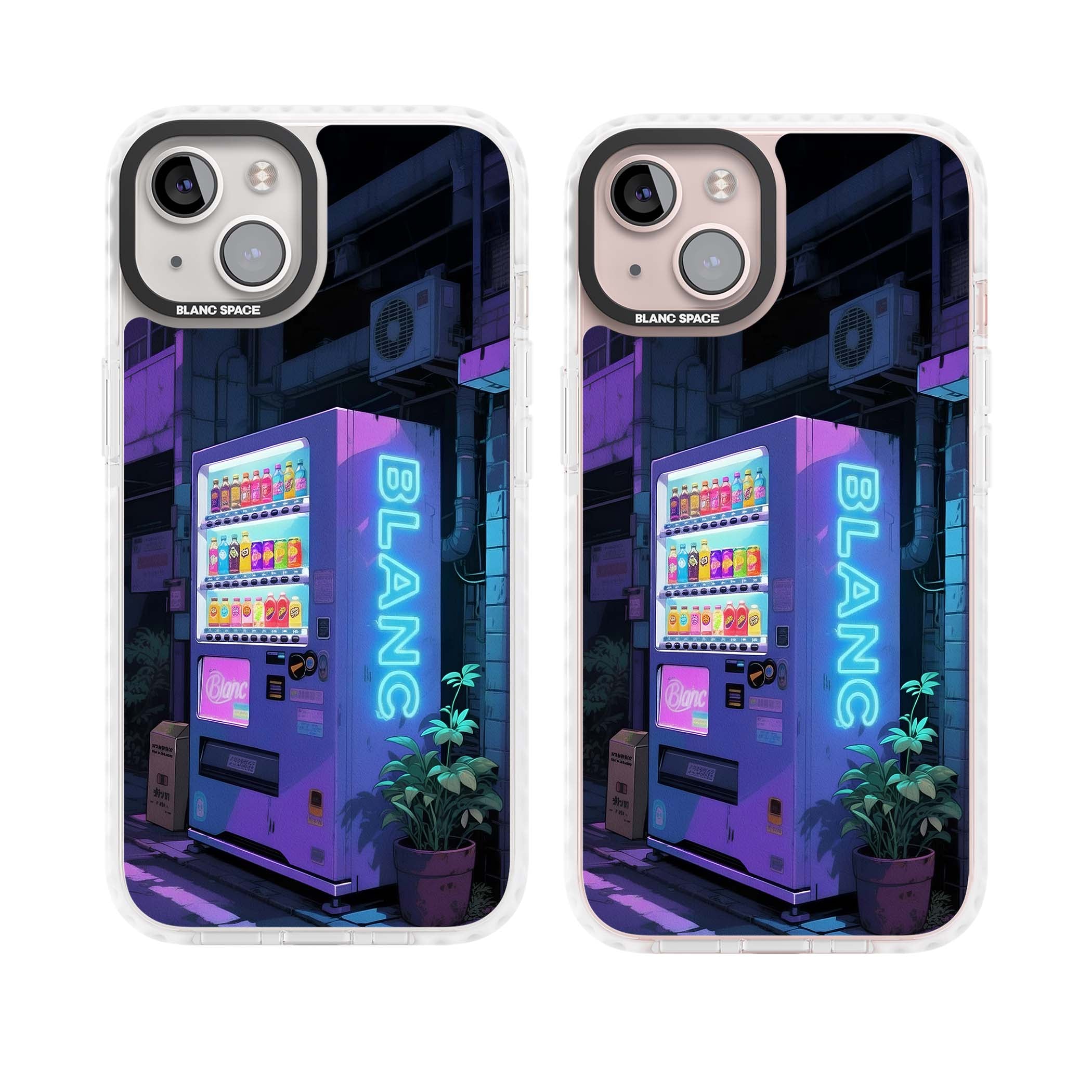 Shibuya Glow Japanese iPhone case featuring a glowing Tokyo vending machine, neon signage, and moody purple alleyway | Clear Impact case for iPhone 13, iPhone 14, iPhone 15