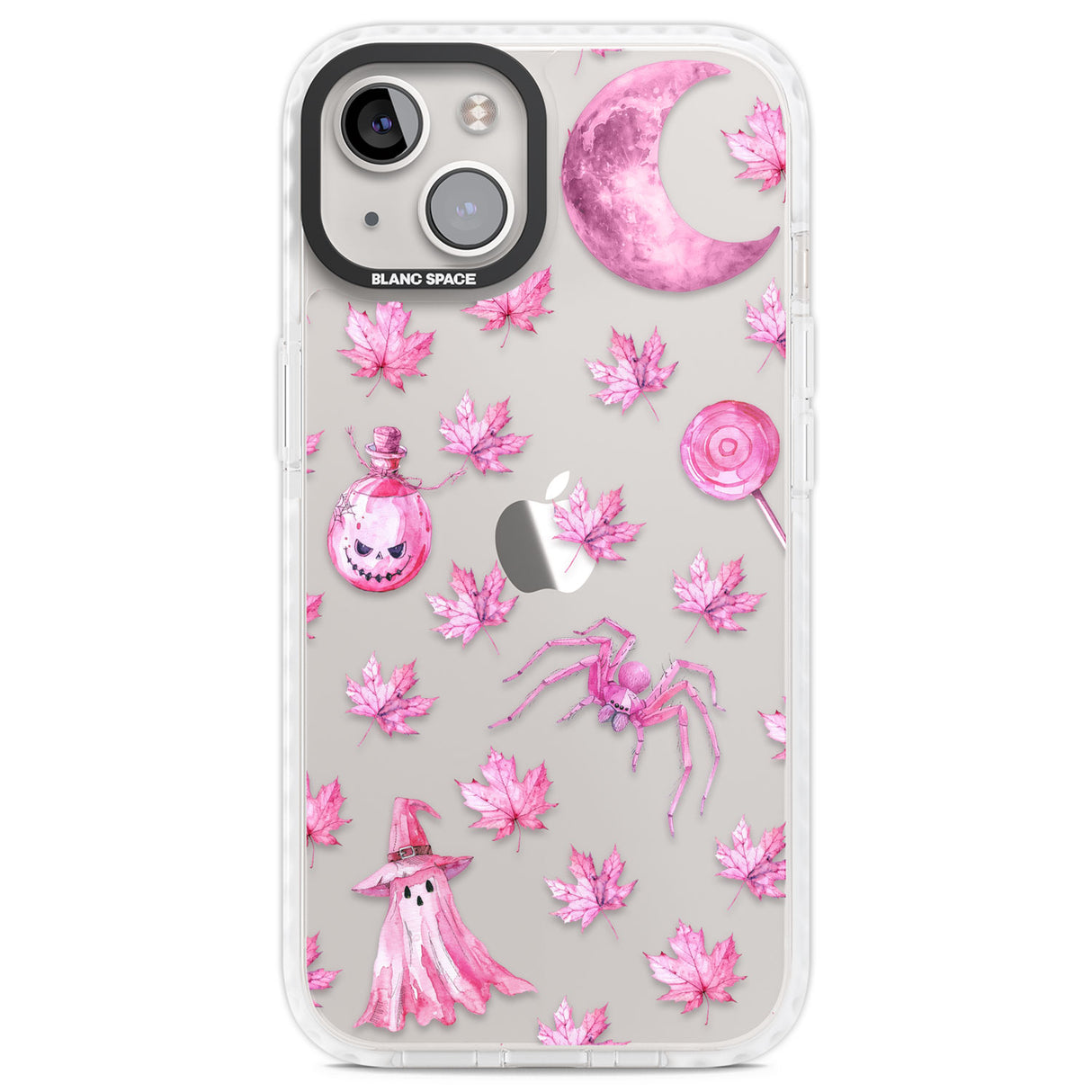 Pink Moon & Maple Clear Impact Phone Case for iPhone 13, iPhone 14, iPhone 15