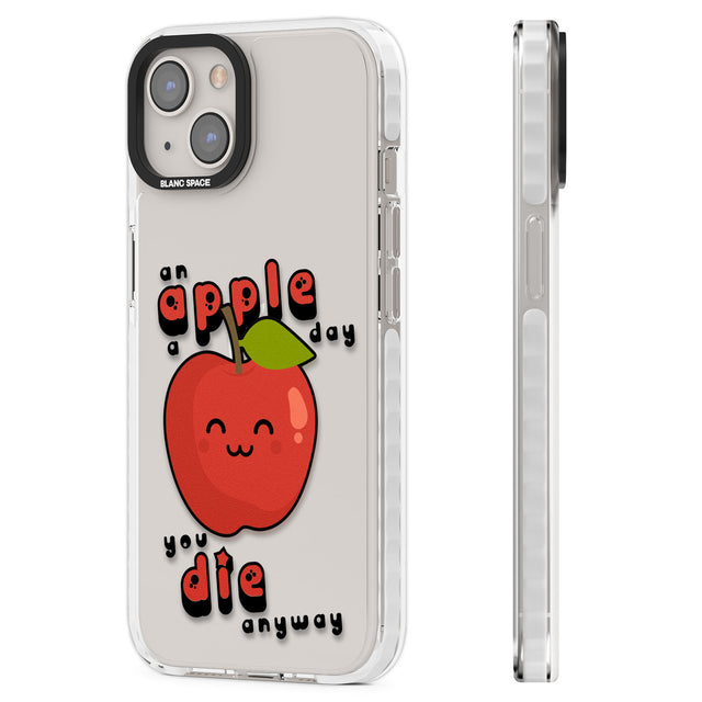 An Apple a Day Clear Impact Phone Case for iPhone 13, iPhone 14, iPhone 15