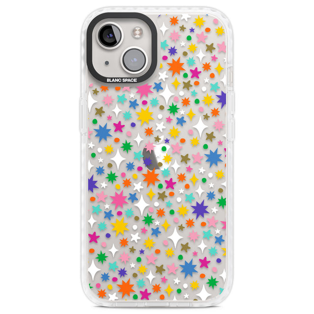 Rainbow Starburst Clear Impact Phone Case for iPhone 13, iPhone 14, iPhone 15