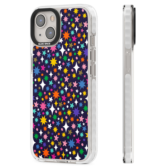 Rainbow Starburst (Purple) Clear Impact Phone Case for iPhone 13, iPhone 14, iPhone 15