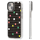 Vibrant Black Geometric Grid Clear Impact Phone Case for iPhone 13, iPhone 14, iPhone 15