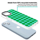 Retro Green Diamond Plaid Clear Impact Phone Case for iPhone 13, iPhone 14, iPhone 15