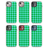 Retro Green Diamond Plaid Clear Impact Phone Case for iPhone 13, iPhone 14, iPhone 15