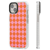 Retro Sunset Diamond Plaid Clear Impact Phone Case for iPhone 13, iPhone 14, iPhone 15