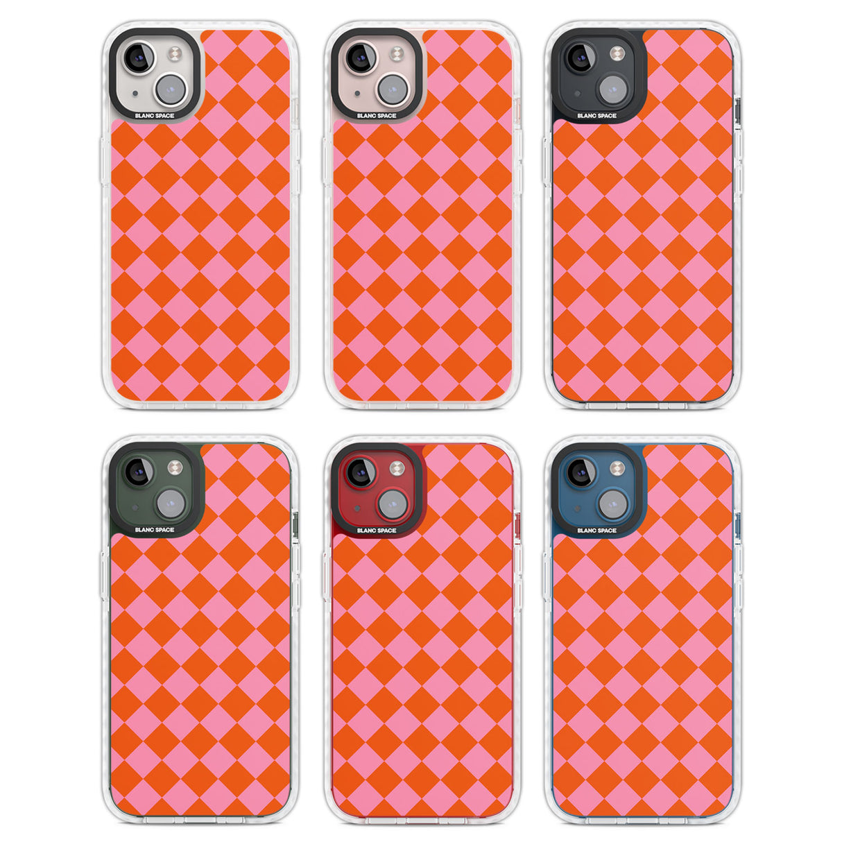 Retro Sunset Diamond Plaid Clear Impact Phone Case for iPhone 13, iPhone 14, iPhone 15