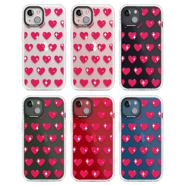 Sweet Hearts Clear Impact Phone Case for iPhone 13, iPhone 14, iPhone 15