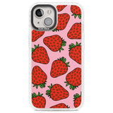 Strawberry Pattern (Pink) Clear Impact Phone Case for iPhone 13, iPhone 14, iPhone 15