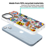 Magic Sticker Collage Clear Impact Phone Case for iPhone 13, iPhone 14, iPhone 15