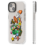 Nostalgic Sticker Collage Clear Impact Phone Case for iPhone 13, iPhone 14, iPhone 15