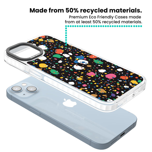 Colourful Confetti Pebbles (Black) Clear Impact Phone Case for iPhone 13, iPhone 14, iPhone 15