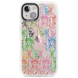 Multicolour Liberty Line Pattern Clear Impact Phone Case for iPhone 13, iPhone 14, iPhone 15