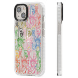 Multicolour Liberty Line Pattern Clear Impact Phone Case for iPhone 13, iPhone 14, iPhone 15