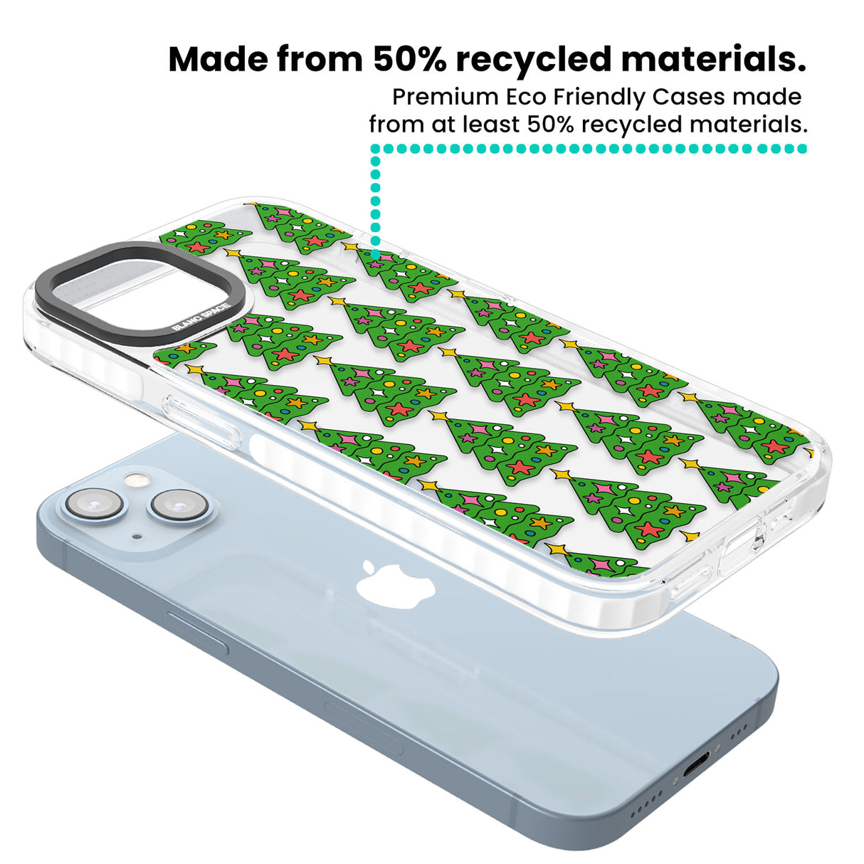 Christmas Tree Pattern (Clear) Clear Impact Phone Case for iPhone 13, iPhone 14, iPhone 15