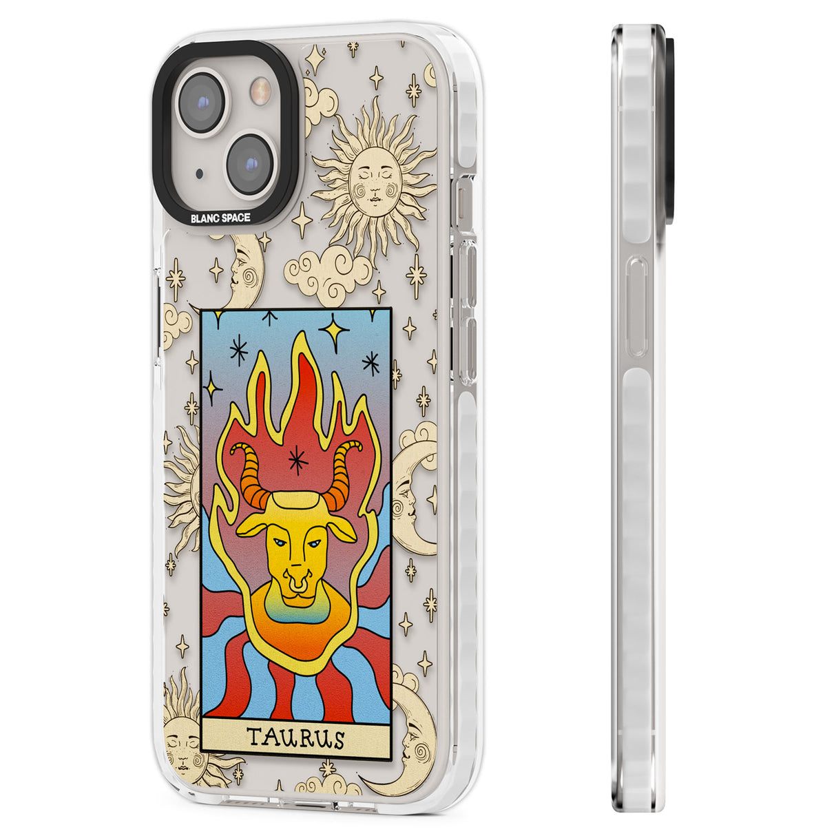 Celestial Zodiac - Taurus Clear Impact Phone Case for iPhone 13, iPhone 14, iPhone 15