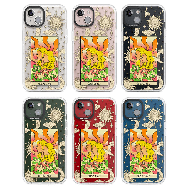 Celestial Zodiac - Gemini Clear Impact Phone Case for iPhone 13, iPhone 14, iPhone 15